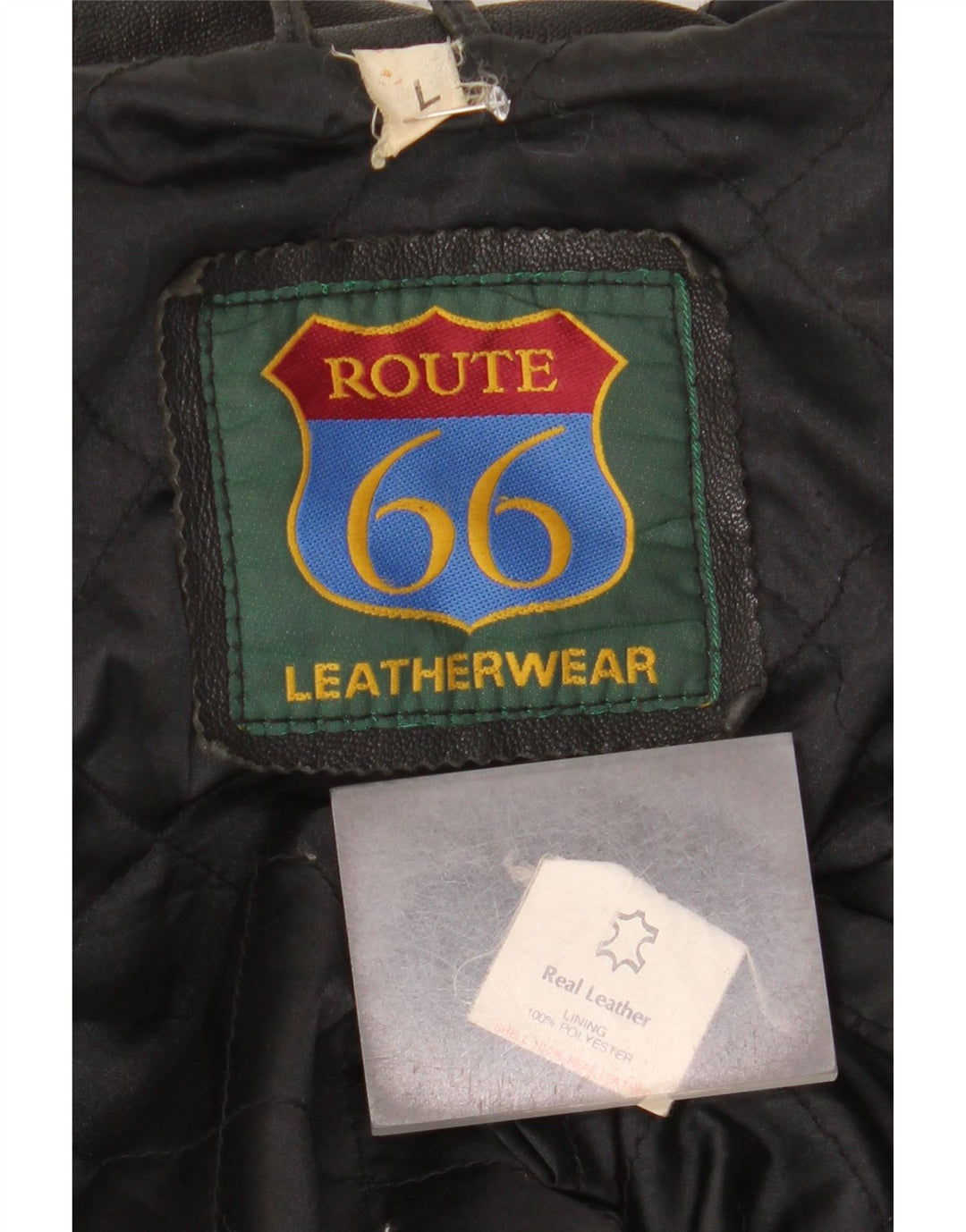 Giacca in pelle da uomo Route 66 UK 40 grande in pelle nera