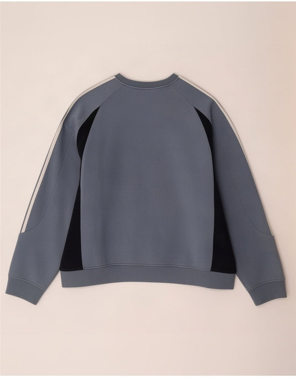 Felpa da uomo Adidas Jumper 2XL Blu Colourblock in cotone