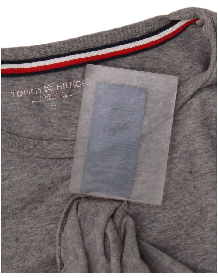 TOMMY HILFIGER Top da uomo a maniche lunghe in poliestere grigio medio