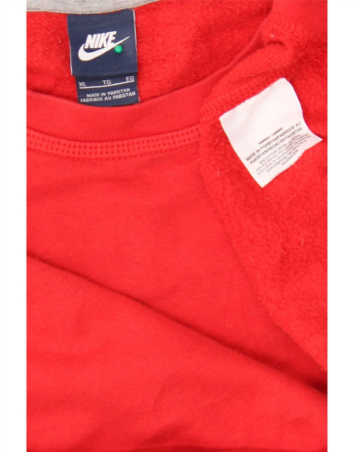 Felpa Nike Uomo Maglione XL Rosso Colorblock Cotone