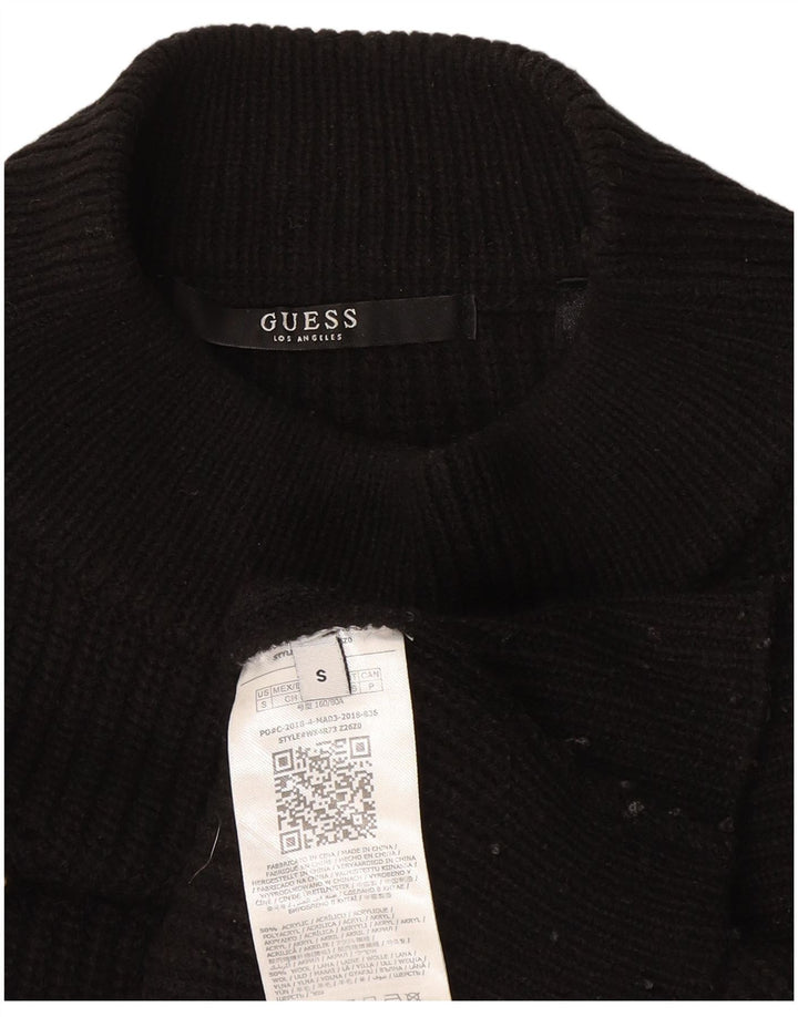 Guess Maglione da donna oversize con collo dolcevita UK 10 Piccolo acrilico nero