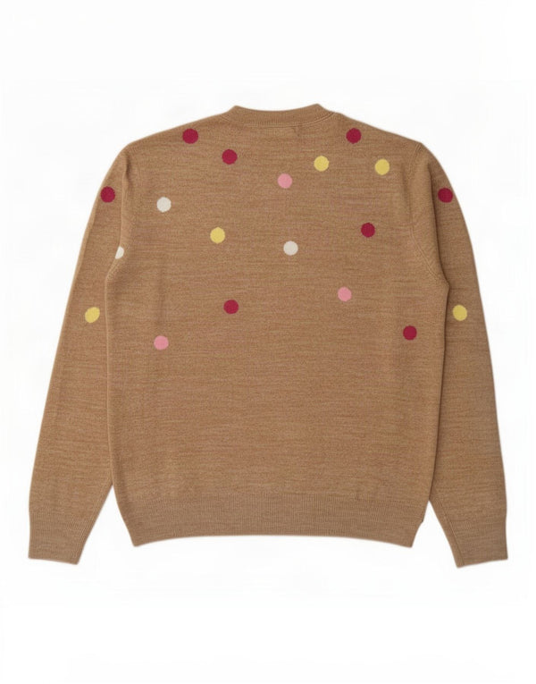 Maglione maglione girocollo da donna Marks & Spencer UK 14 Grande pois beige