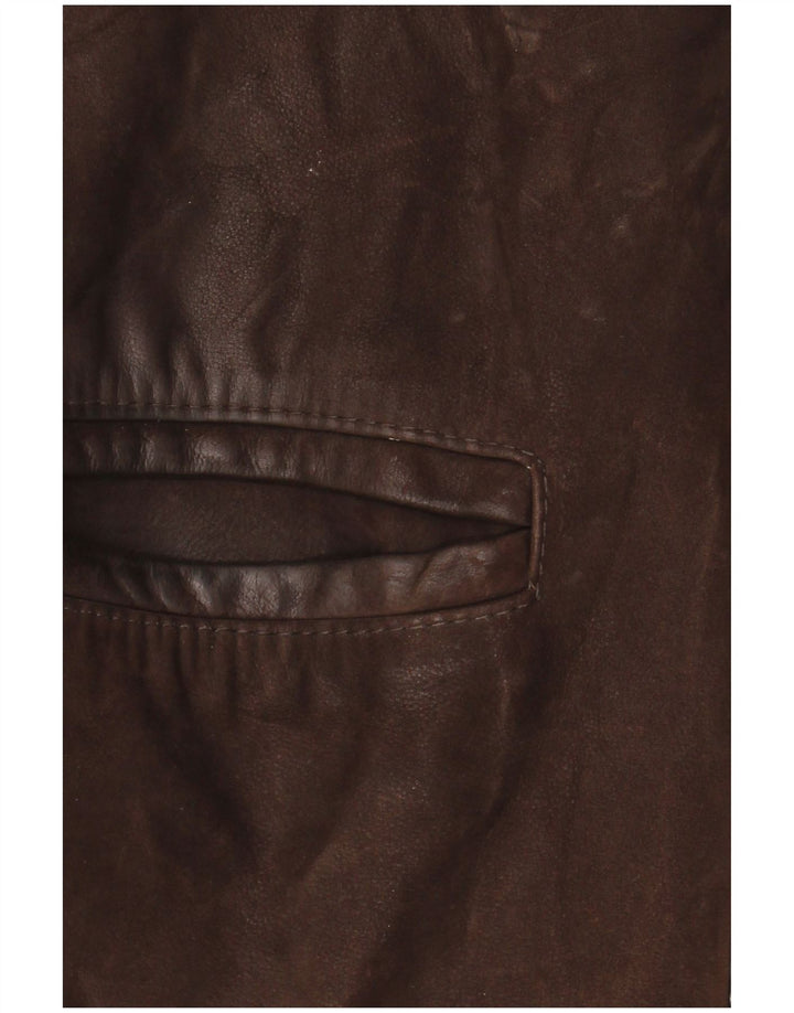 Giacca in pelle vintage da uomo IT 48 in pelle marrone medio