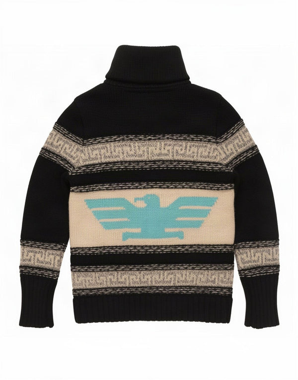 Maglione cardigan grafico da uomo Superdry, acrilico color block nero grande