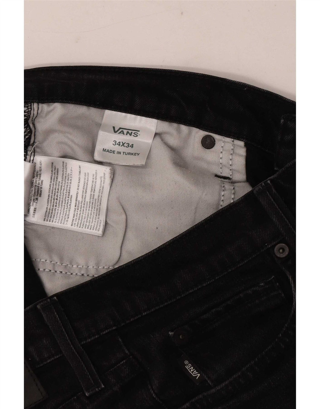 Jeans slim da uomo Vans W34 L29 cotone nero