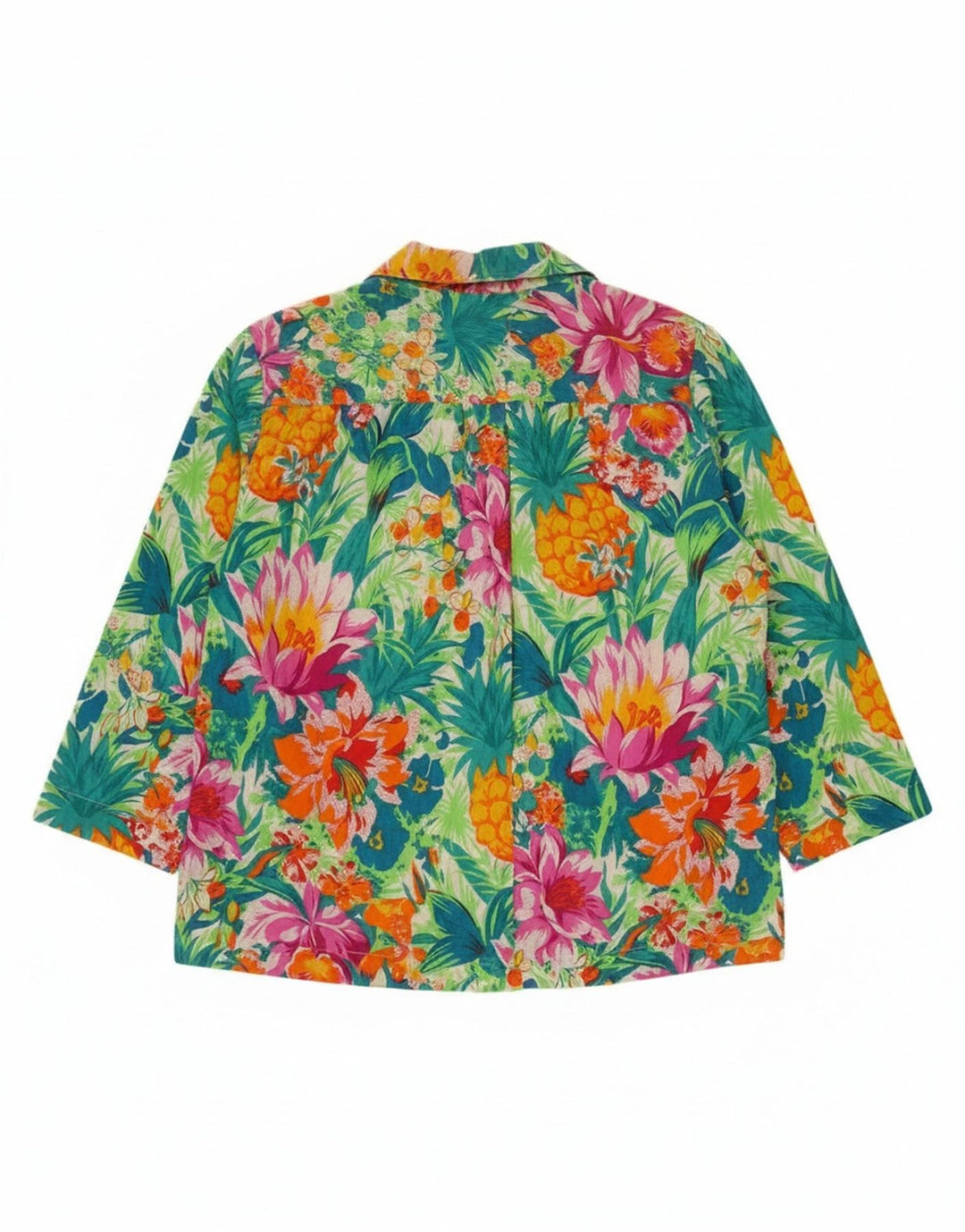 Giacca blazer vintage da donna a 2 bottoni UK 16 grande floreale multicolore