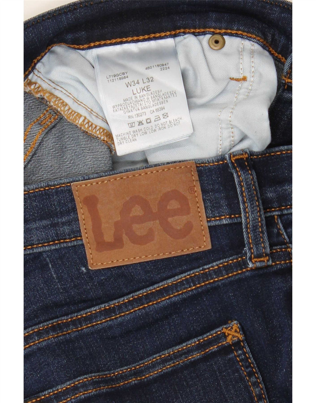 Jeans Lee Luke Slim da uomo W34 L32 in cotone blu navy