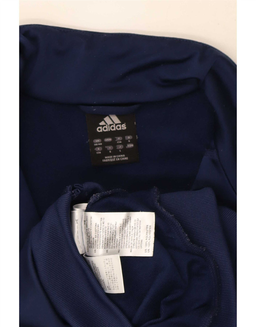Giacca da tuta da uomo Adidas UK 38/40 Medium Blu Navy Poliestere