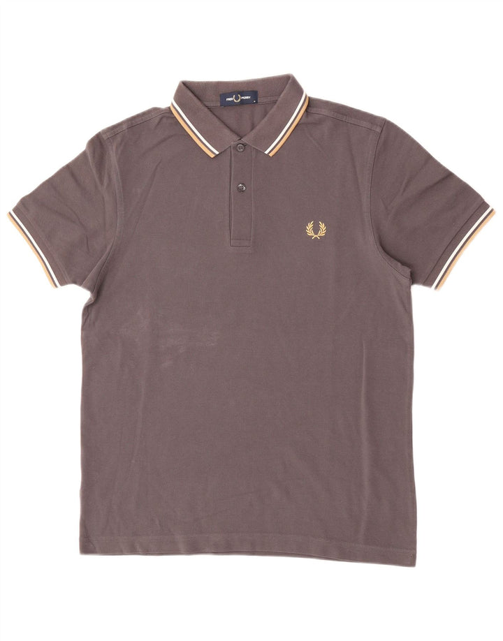 Polo da uomo Fred Perry in cotone grigio medio