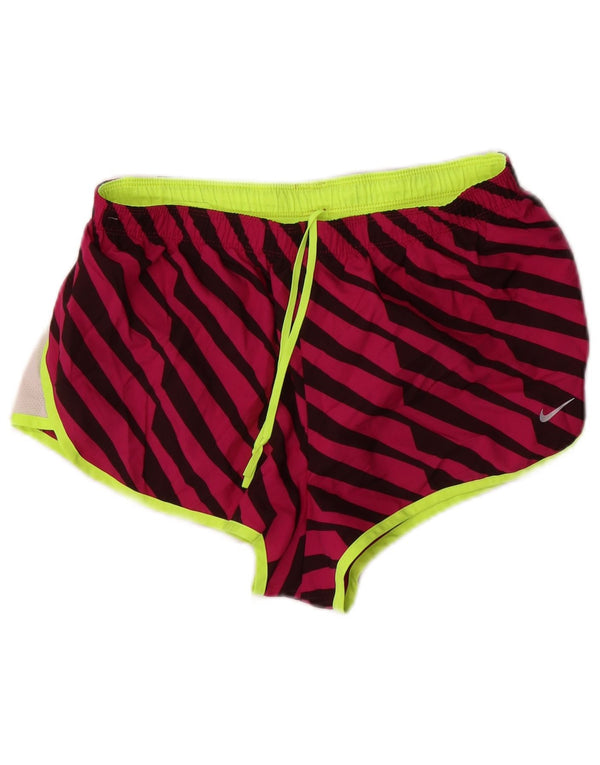 Pantaloncini sportivi Nike da donna Dri Fit UK 14 poliestere a righe rosa medio
