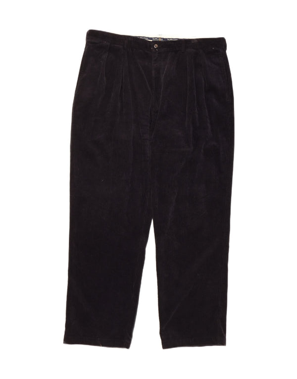 POLO RALPH LAUREN Mens Pegged Corduroy Trousers W42 L32 Black Cotton