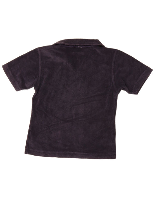 Puma Womens Velour Polo Shirt UK 10 Small Navy Blue Cotton