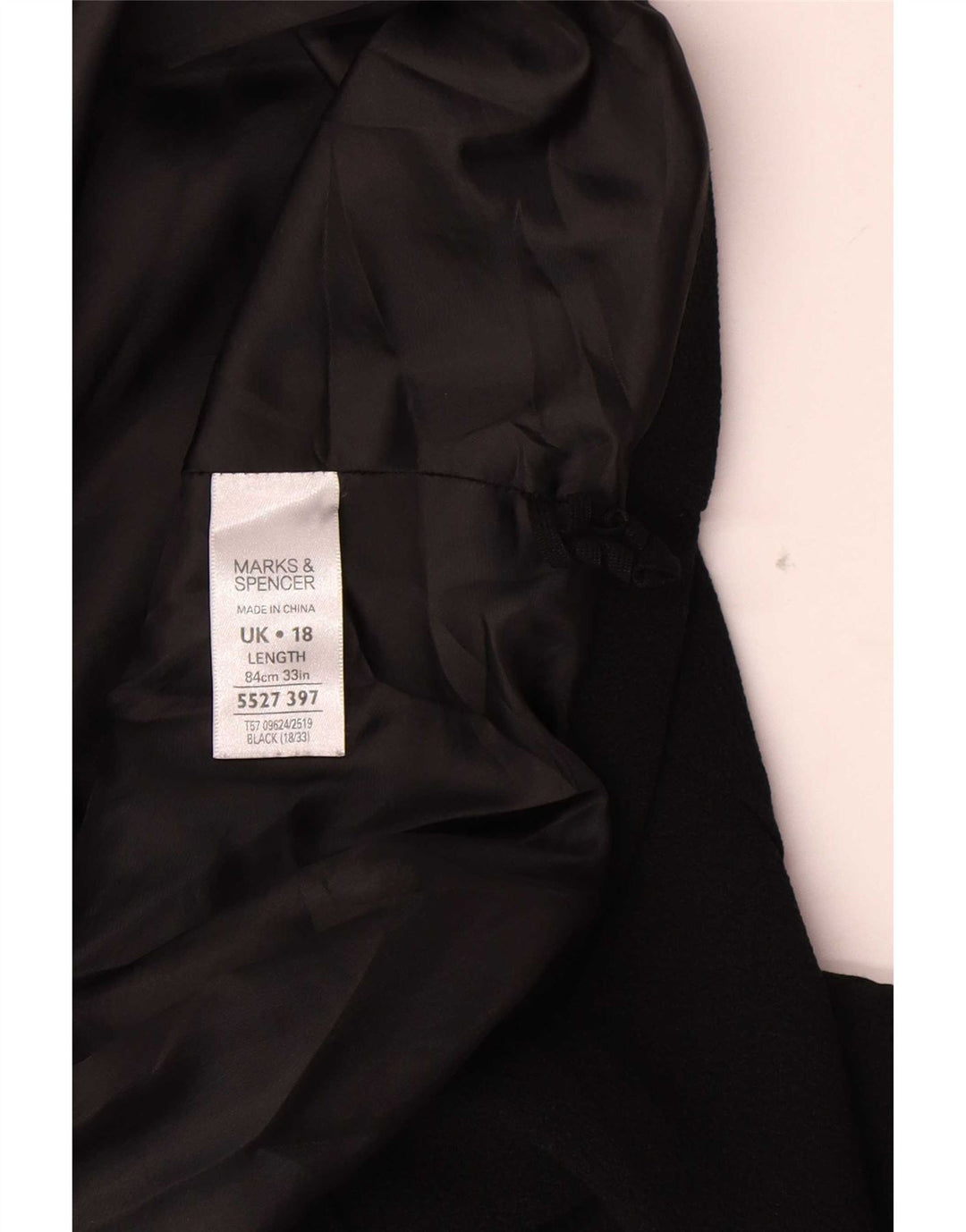 Gonna a trapezio da donna Marks & Spencer UK 18 XL W36 poliestere nero
