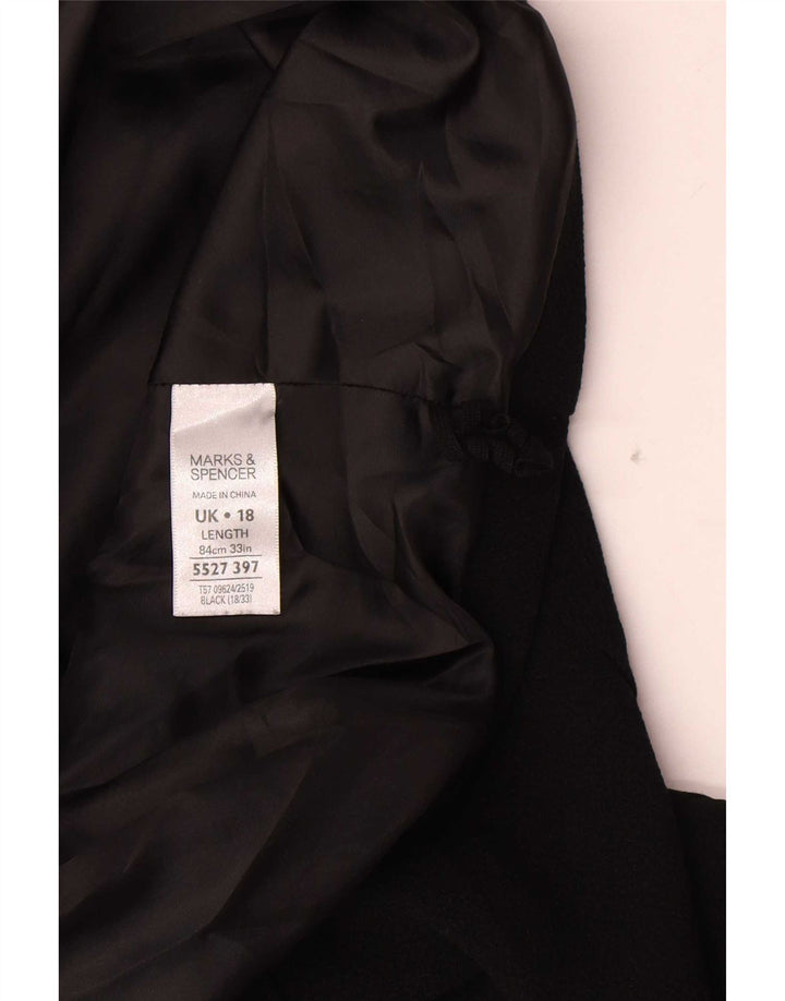 Gonna a trapezio da donna Marks & Spencer UK 18 XL W36 poliestere nero