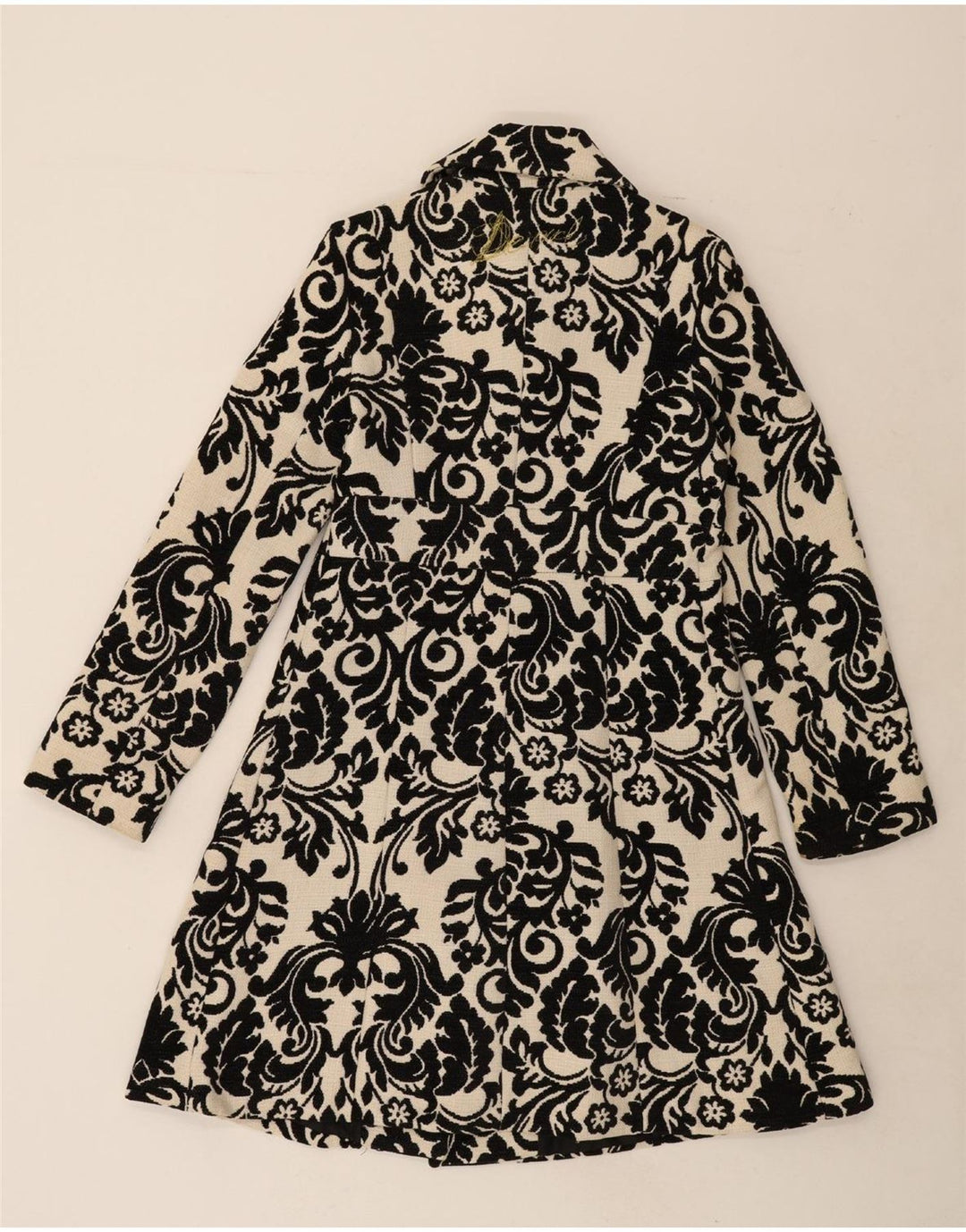 DESIGUAL Womens Overcoat EU 38 Medium White Floral Polyester Vintage Desigual and Second-Hand Desigual from Messina Hembry 