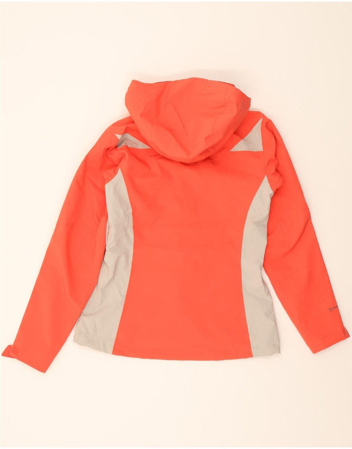 EDDIE BAUER Womens Hooded Rain Jacket UK 6 XS Pink Colourblock Polyester Vintage Eddie Bauer and Second-Hand Eddie Bauer from Messina Hembry 