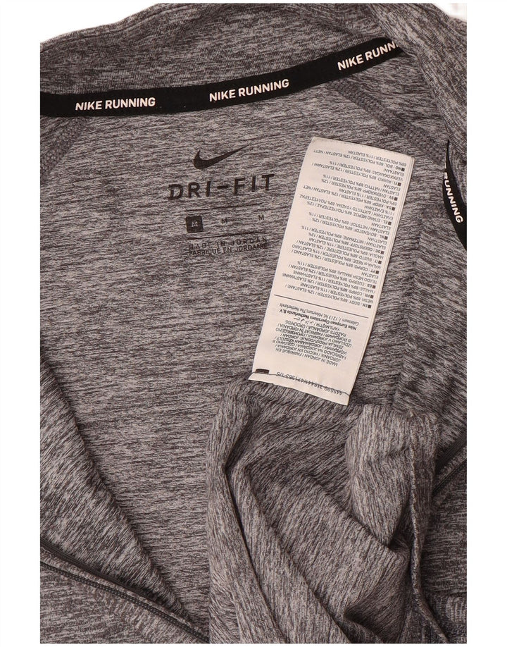 Maglia da tuta Nike Dri Fit Zip Neck Pullover da uomo in poliestere grigio medio