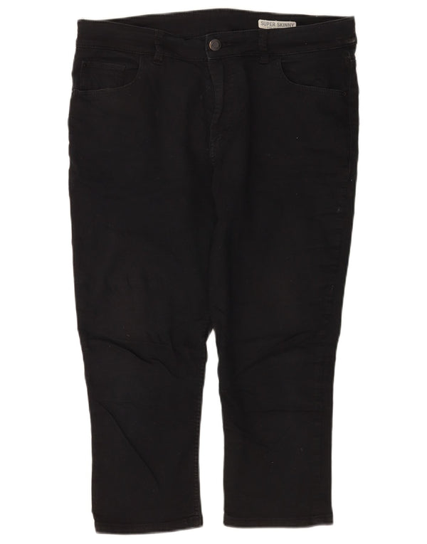 Marks & Spencer Womens Capri Skinny Jeans UK 14 Large W34 L21 Black Cotton