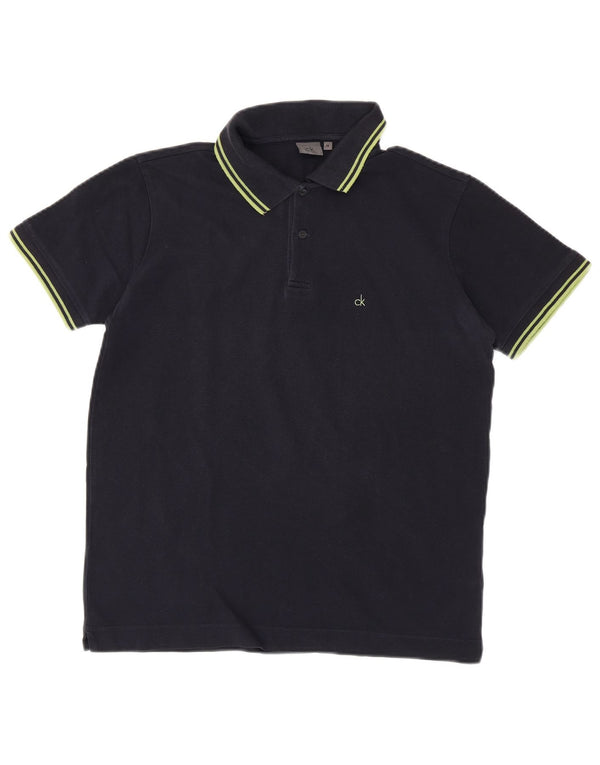 CALVIN KLEIN Polo da uomo in cotone medio blu navy