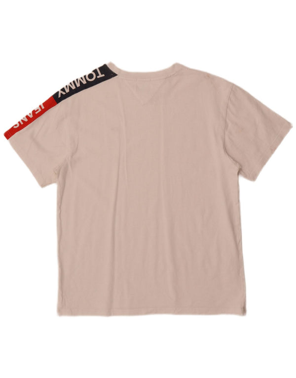 T-shirt grafica da uomo con vestibilità regolare Tommy Hilfiger Top Large White Colourblock