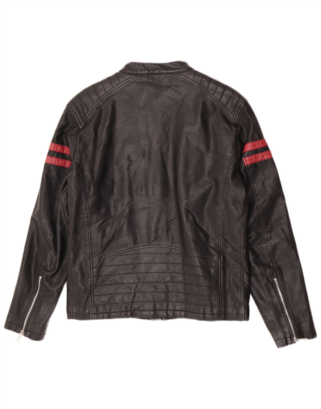 Giacca da motociclista da uomo Zara UK 38 media a righe nere