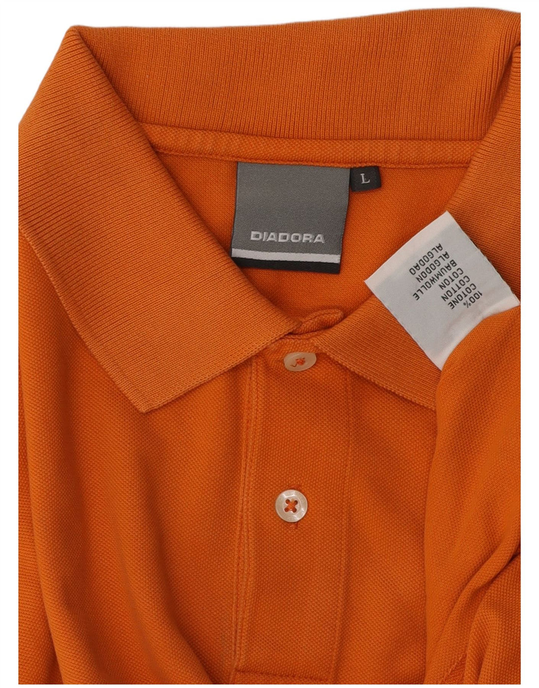 Polo Diadora Uomo Large Arancione Cotone