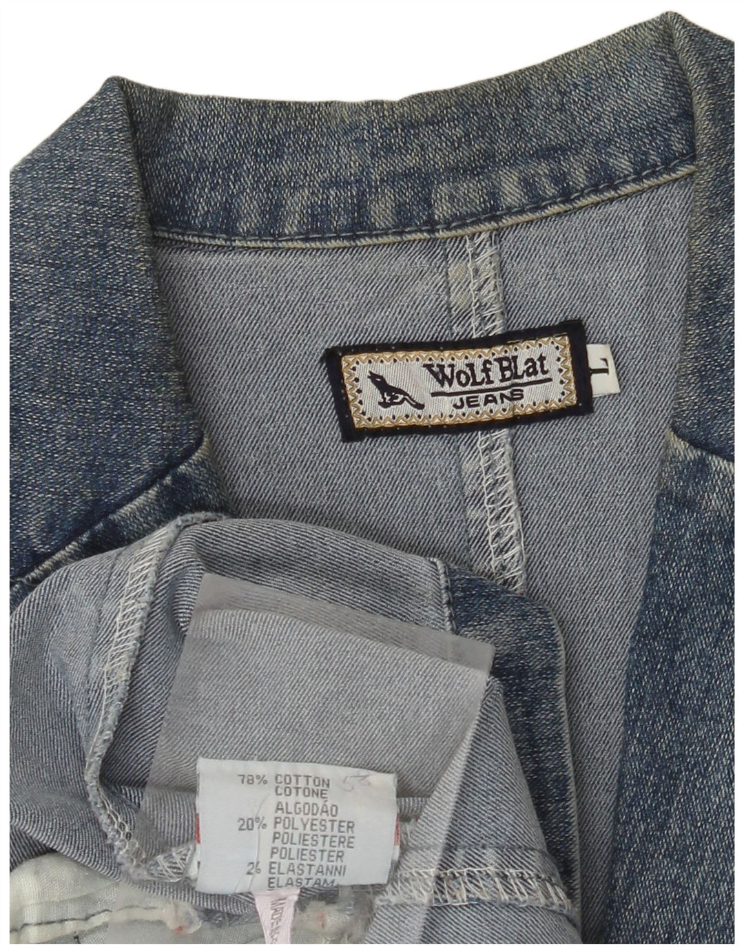 Giacca di jeans da donna VINTAGE UK 14 grande cotone blu classico