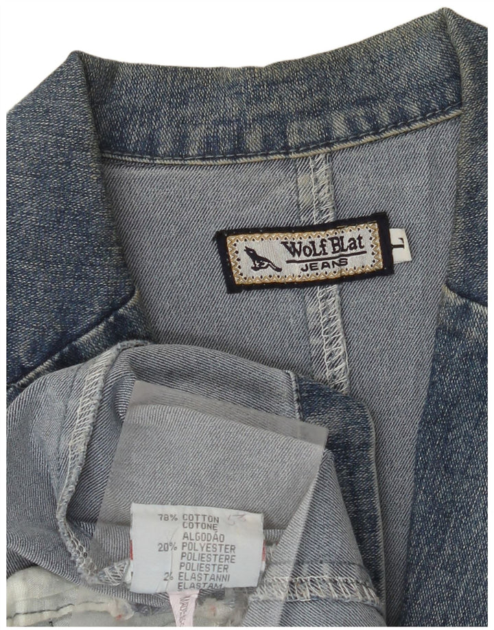 Giacca di jeans da donna VINTAGE UK 14 grande cotone blu classico
