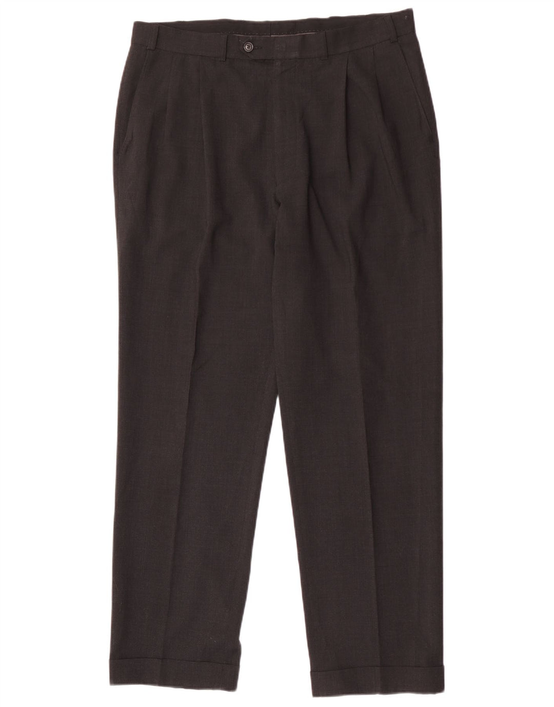 Pantaloni da abito con pegging da uomo Marks & Spencer W36 L31 poliestere grigio