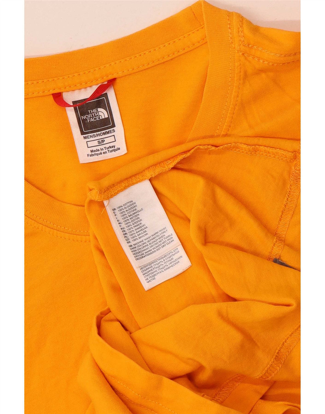 T-shirt grafica da uomo The North Face Top Small in cotone arancione