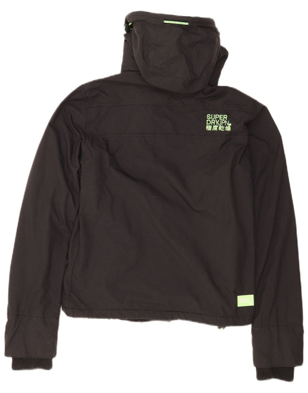Giacca a vento con cappuccio da uomo Superdry Windcheater UK 34 XS nylon nero