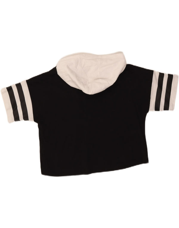 T-shirt grafica con cappuccio da donna Ellesse Top UK 6 XS Black Colourblock