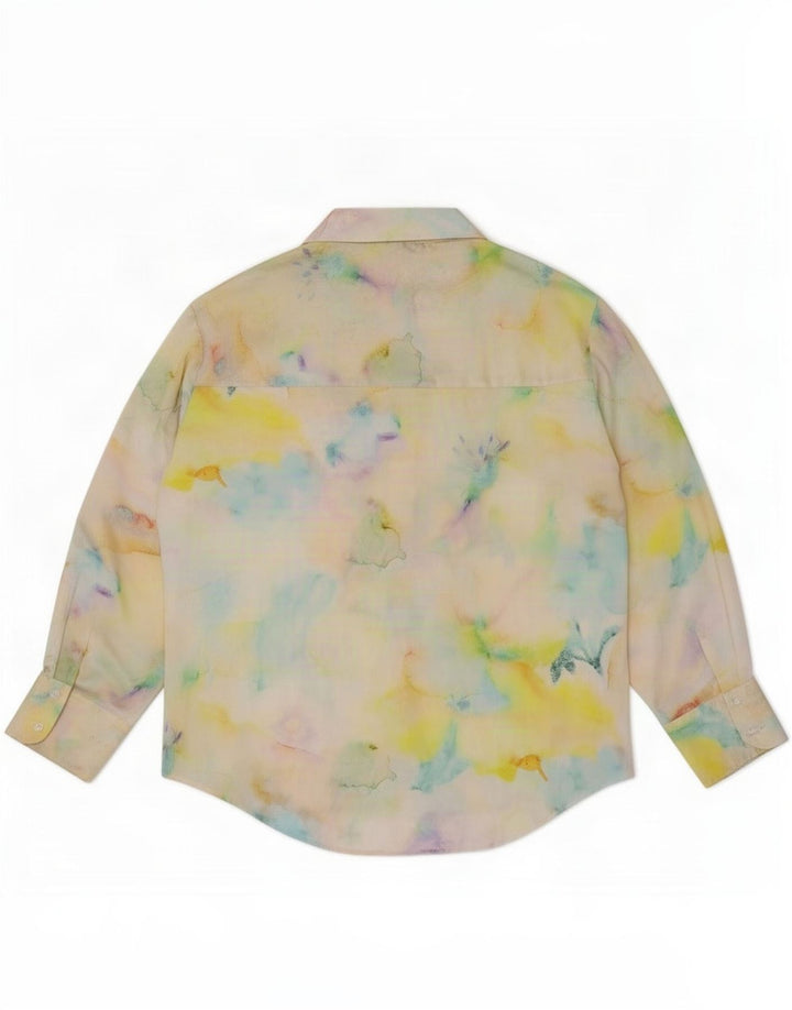 Camicia da donna Zara UK 16 grande poliestere tie-dye multicolore