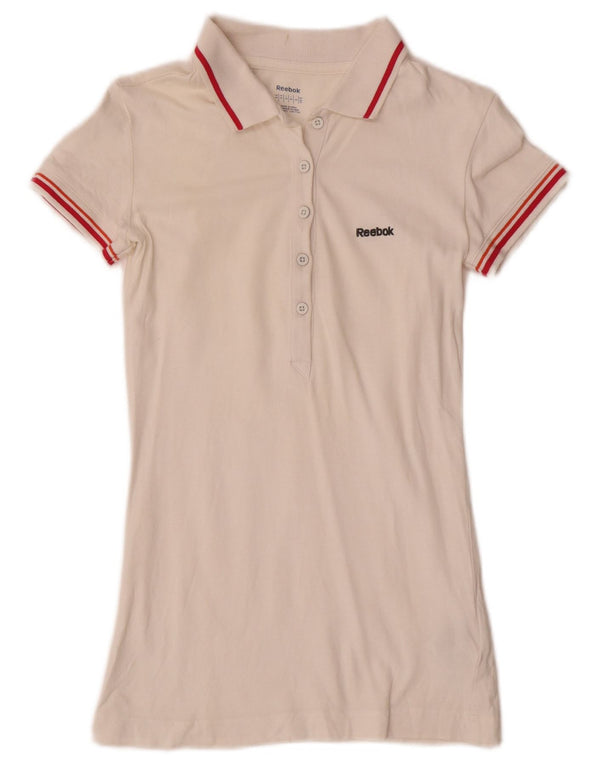 Polo REEBOK da donna UK 4 XS cotone bianco