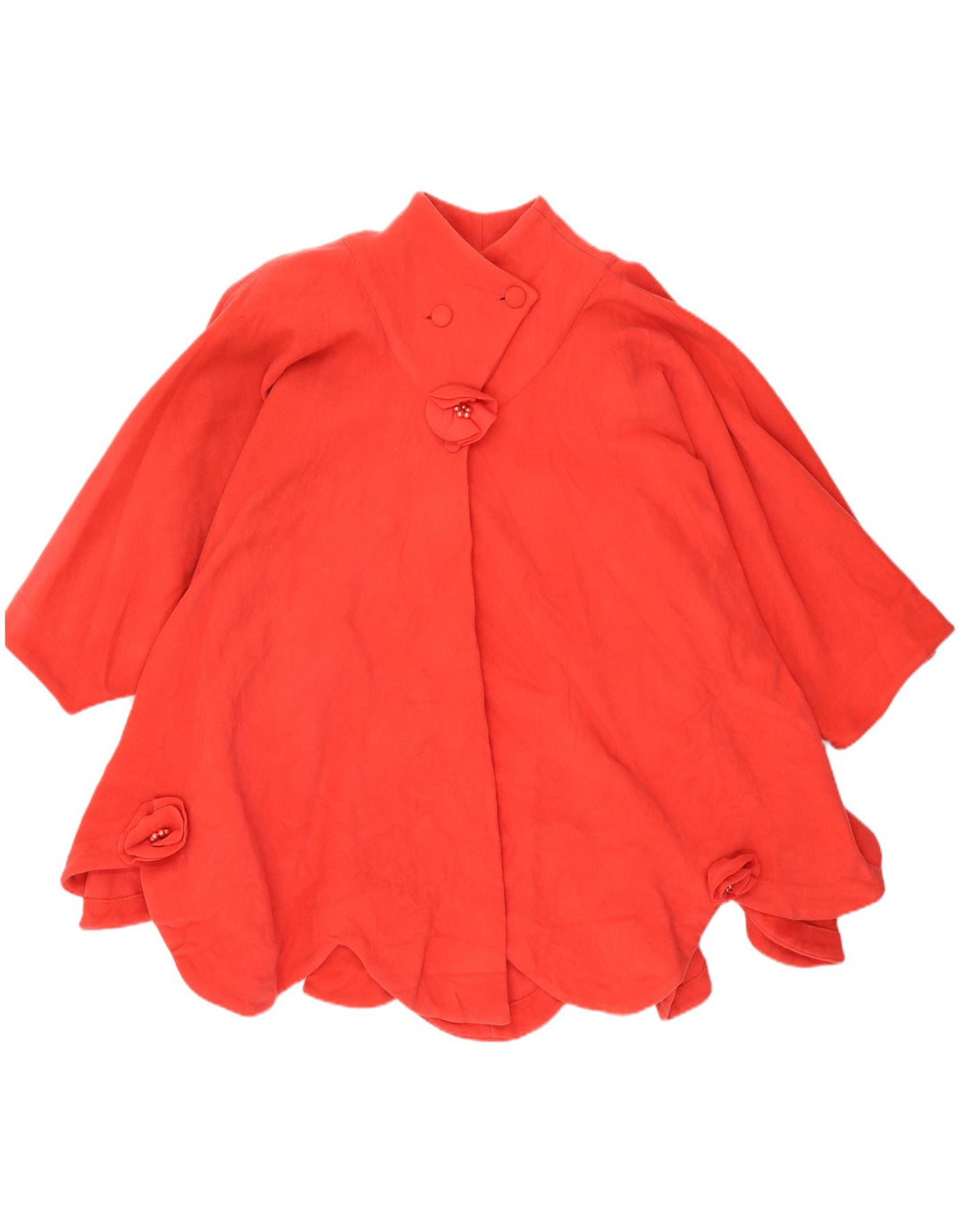 Cappotto poncho vintage da donna UK 20 2XL rosso
