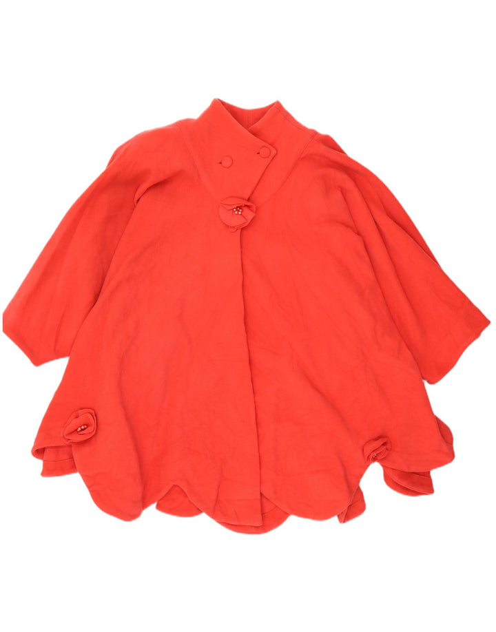 Cappotto poncho vintage da donna UK 20 2XL rosso
