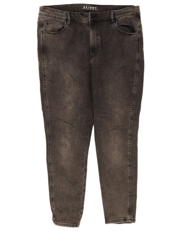Marks & Spencer Womens Short Skinny Jeans UK 16 Large W36 L24 Grey Cotton