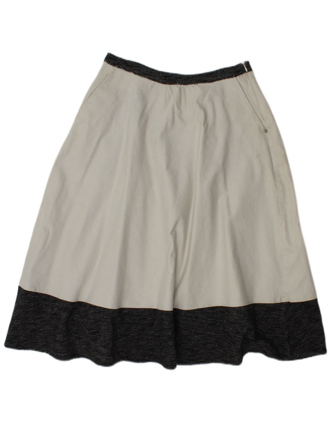 Gonna a trapezio da donna VINTAGE piccola W26 color block bianco sporco