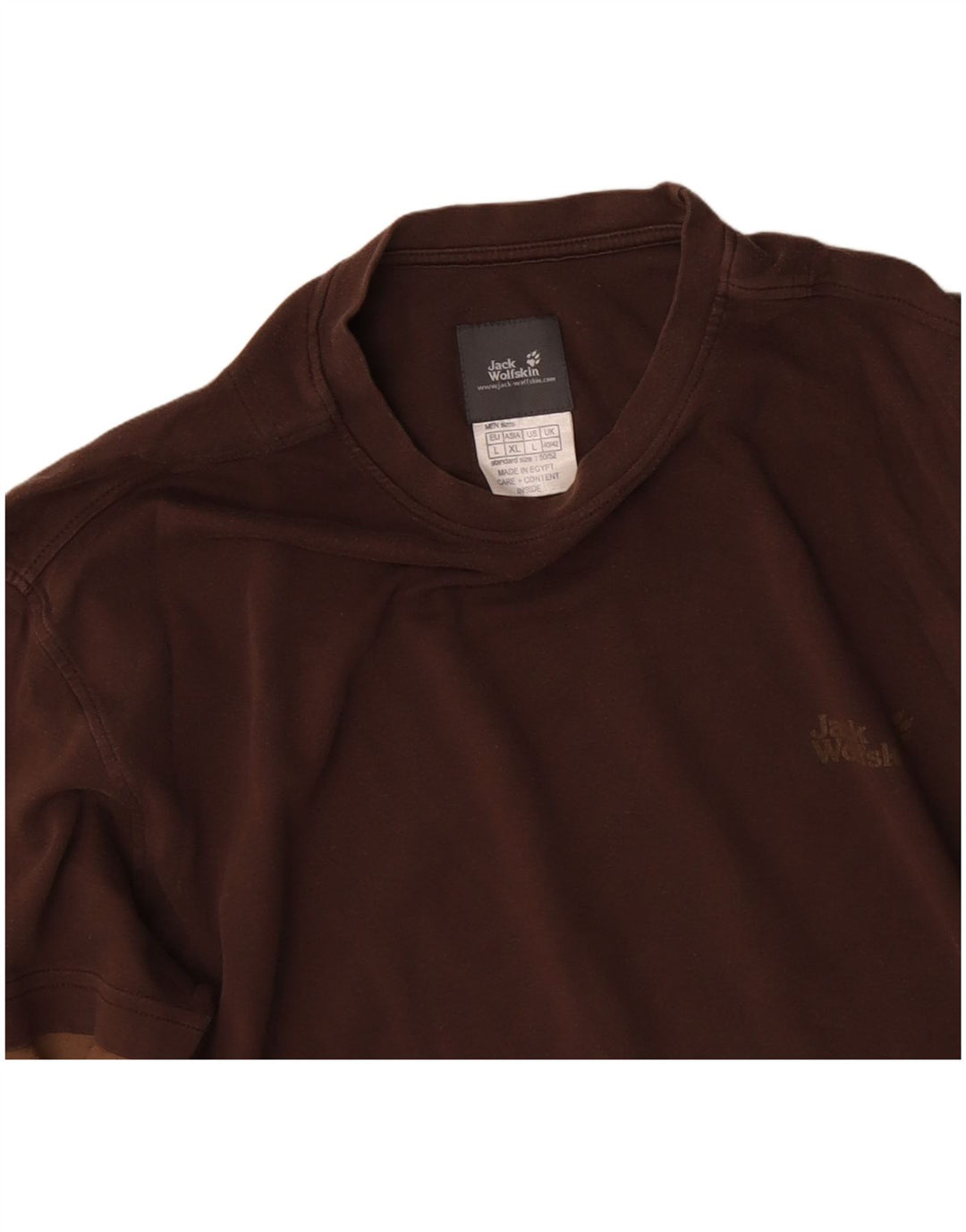 JACK WOLFSKIN Top grafico da uomo manica lunga UK 40/42 Large Marrone