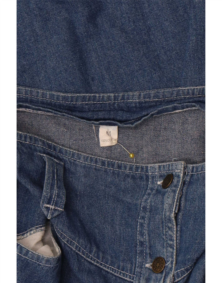 Gonna longuette in denim da donna vintage media W28 in cotone blu