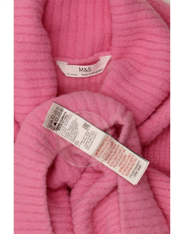 Maglione maglione collo alto Marks & Spencer per ragazze 13-14 anni rosa in poliammide