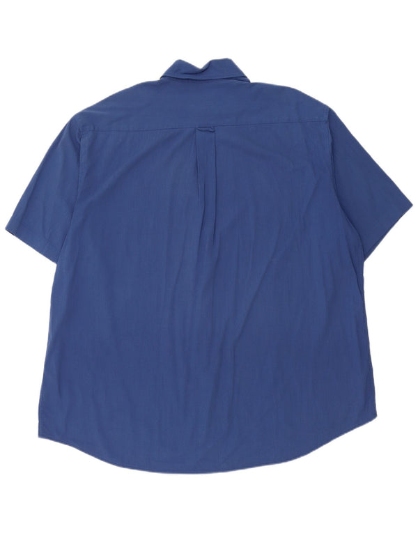 Camicia a maniche corte da uomo Hugo Boss 2XL Blu a righe in modal