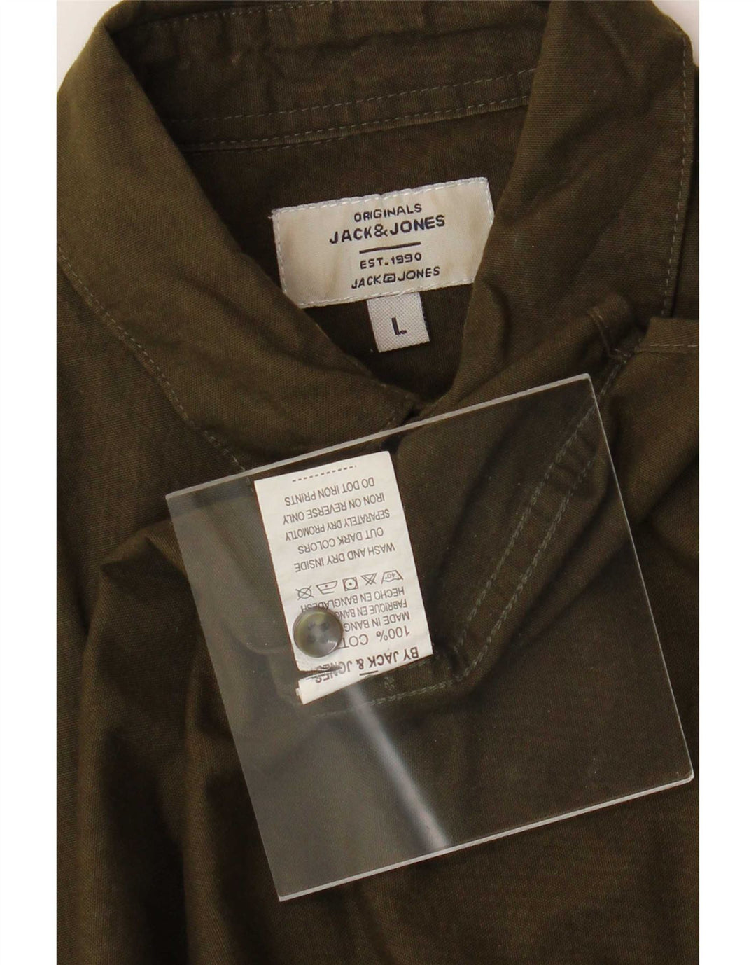 Camicia da uomo Jack & Jones grande in cotone kaki