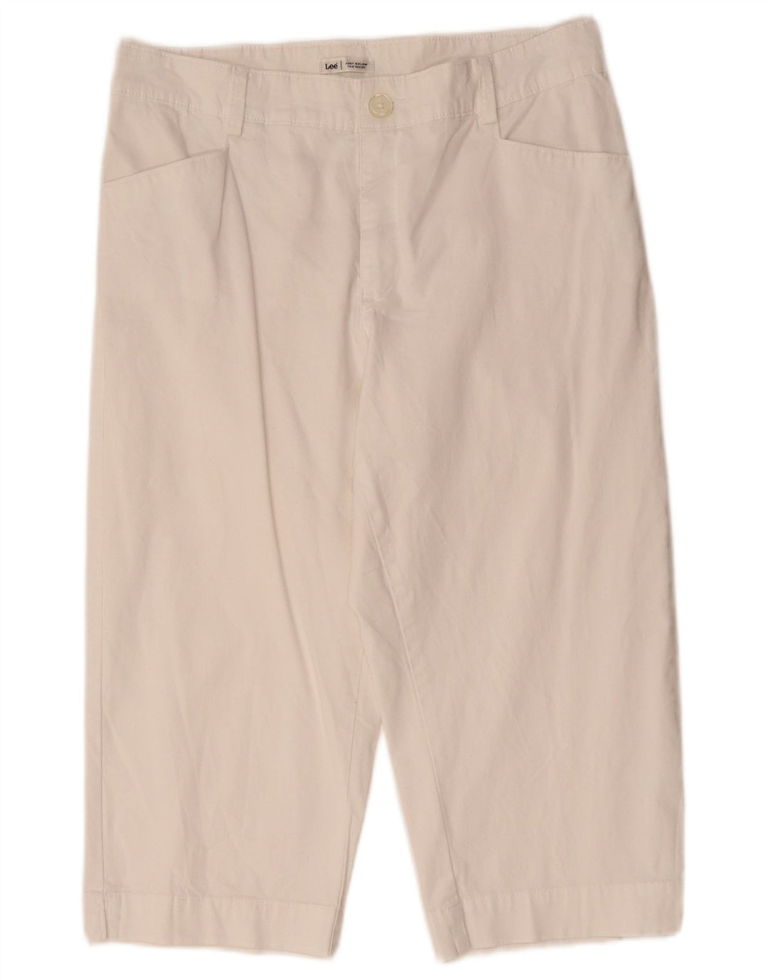 Pantaloni Capri affusolati da donna Lee US 12 Large W34 L19 Cotone bianco
