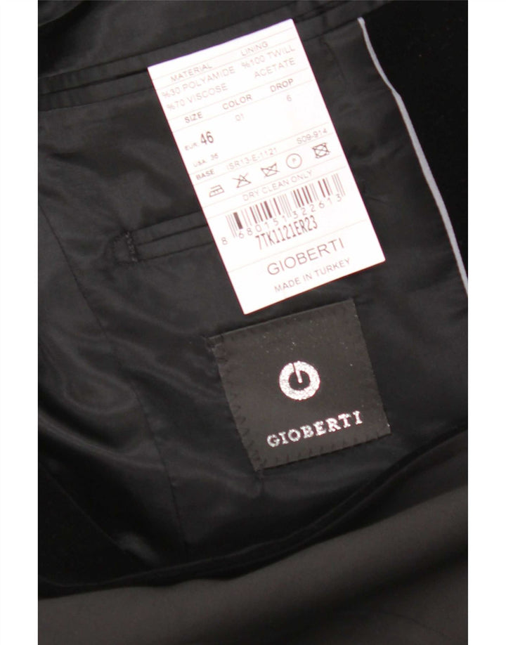Gioberti Giacca Blazer da Uomo a 1 Bottone EU 46 Piccola Viscosa Nera