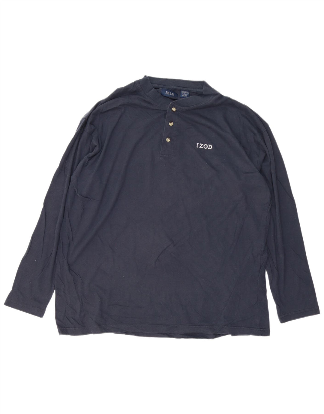 Top IZOD da uomo a manica lunga grande in cotone blu navy