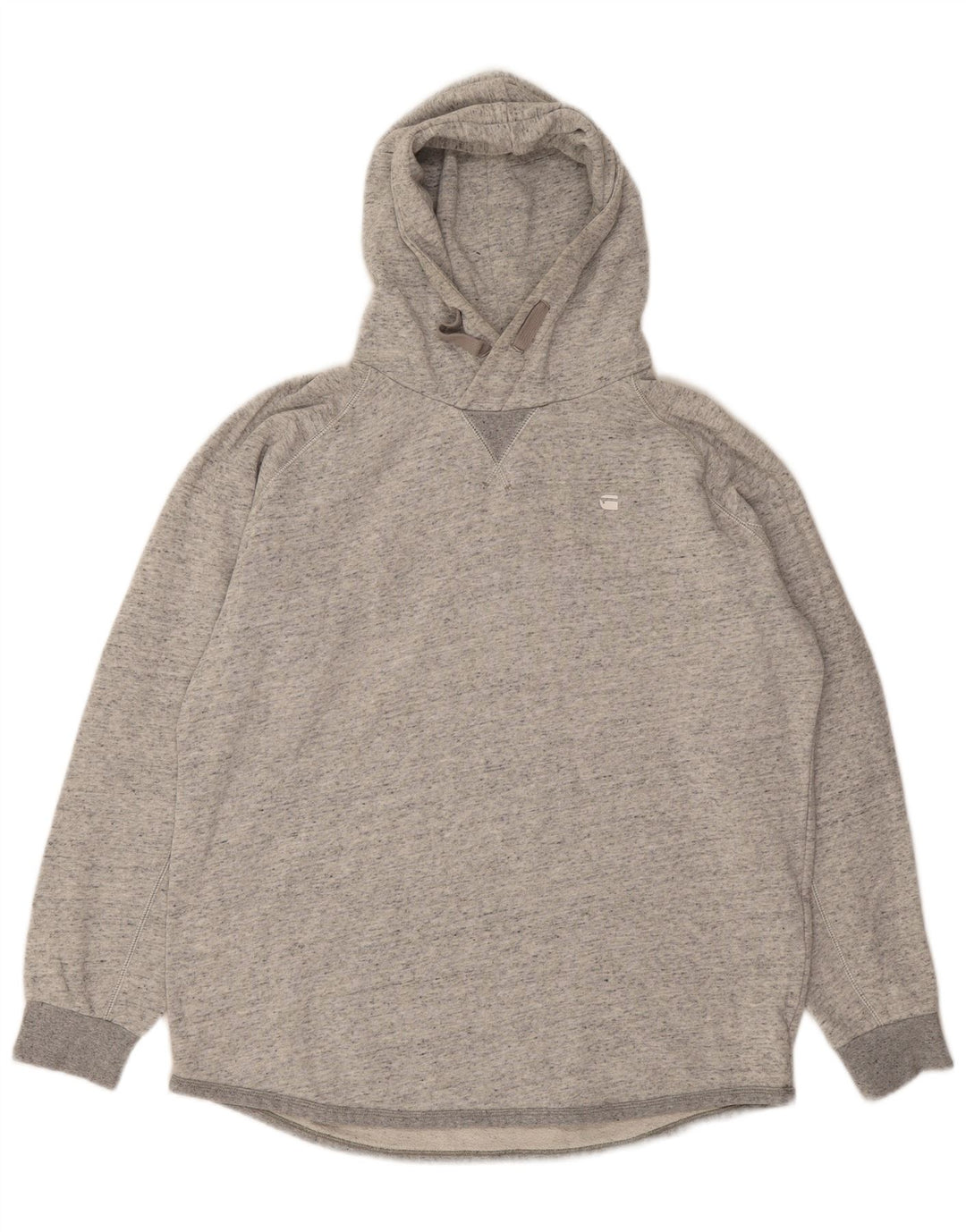 G-STAR Mens Hoodie Jumper Large Grey Flecked Cotton