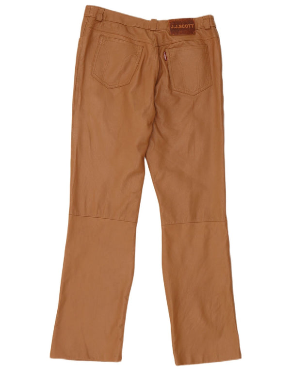 Pantaloni dritti in pelle da donna J.J.Scott W28 L27 Marrone
