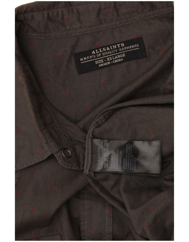 Camicia da uomo All Saints 2XL Cotone maculato grigio