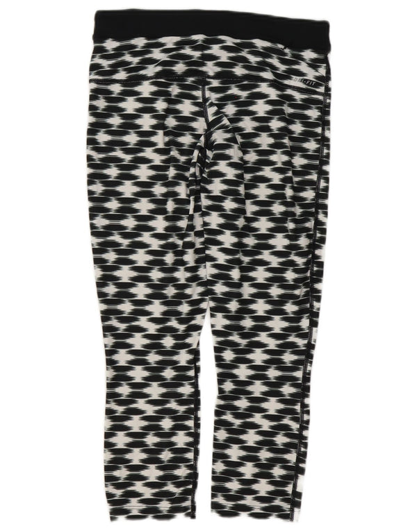 Leggings Nike Dri Fit Capri da donna UK 10 piccoli neri geometrici